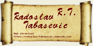 Radoslav Tabašević vizit kartica